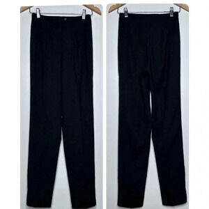 Piazza Sempione Dark Gray Stretch Wool Pleated Tapered Pants Size US 4